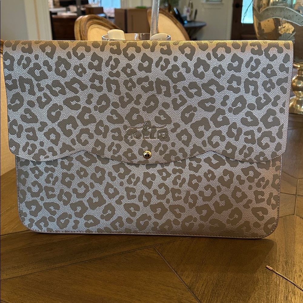 NWOT HOLLIS Lennyn Laptop Case Sleeve Rose Gold Leopard 14” x 11”